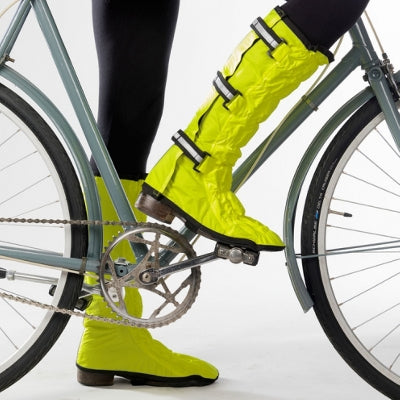 Sur chaussures Leggits imperméables vélo pour femme - jaune - #4