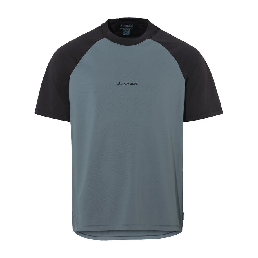 T-shirt Vaude Men Loamer gris et noir, respirant et confortable pour cyclisme et activités outdoor