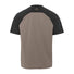 T-shirt Vaude Men Loamer taupe et noir, dos uni avec logo, confortable et respirant pour cyclisme outdoor