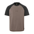 T-shirt Vaude Men Loamer taupe avec manches noires, respirant et confortable pour cyclisme et activités outdoor