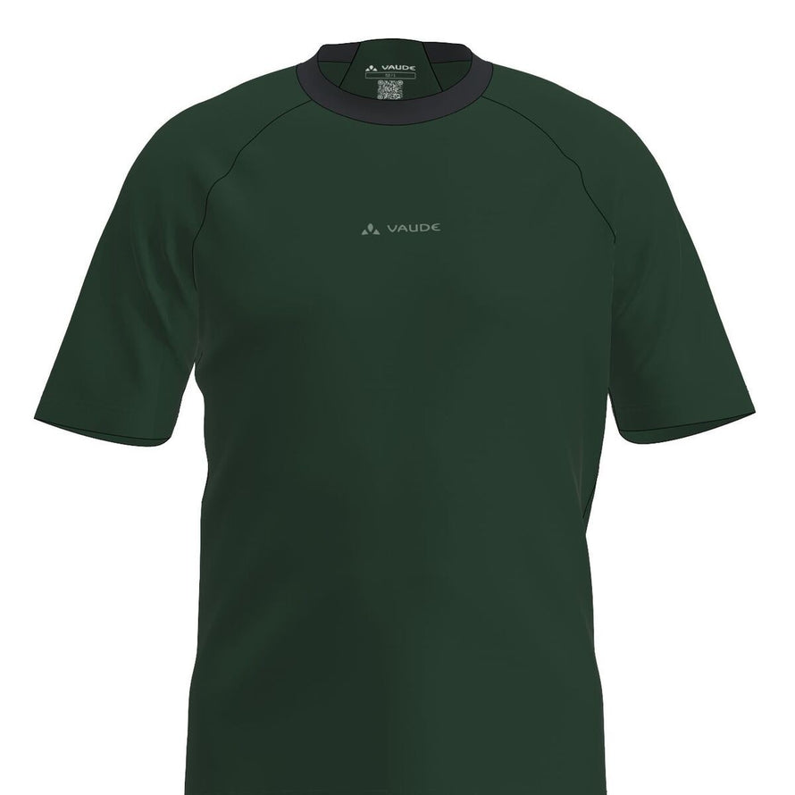 T-shirt Vaude Men Loamer vert uni, léger et respirant pour cyclisme et activités outdoor