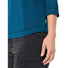 Détail bas avant du T-Shirt Vaude Neyland 3/4 Femme bleu avec logo brodé et tissu technique