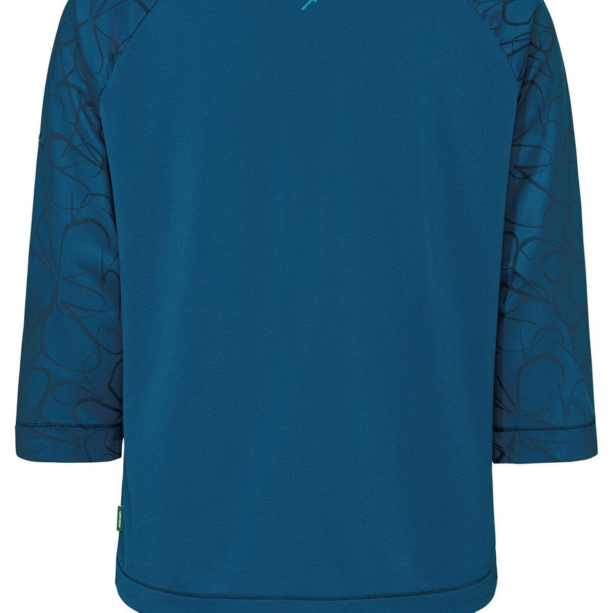 T-Shirt Vaude Neyland 3/4 Femme bleu avec manches imprimées et tissu technique respirant