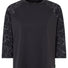 T-Shirt Vaude Neyland 3/4 Femme noir avec manches à design graphique et tissu technique respirant
