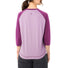 Dos du T-Shirt Vaude Neyland 3/4 Femme rose avec manches violettes et tissu technique respirant