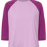 T-Shirt Vaude Neyland 3/4 Femme rose clair avec manches violettes confortables pour cyclisme