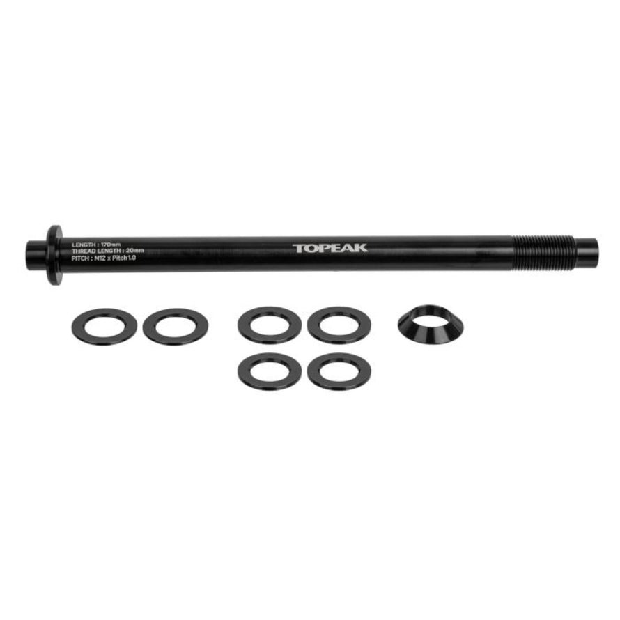 Axe traversant Topeak ZI Rack Series avec rondelles pour fixation sécurisée de porte-bagages vélo