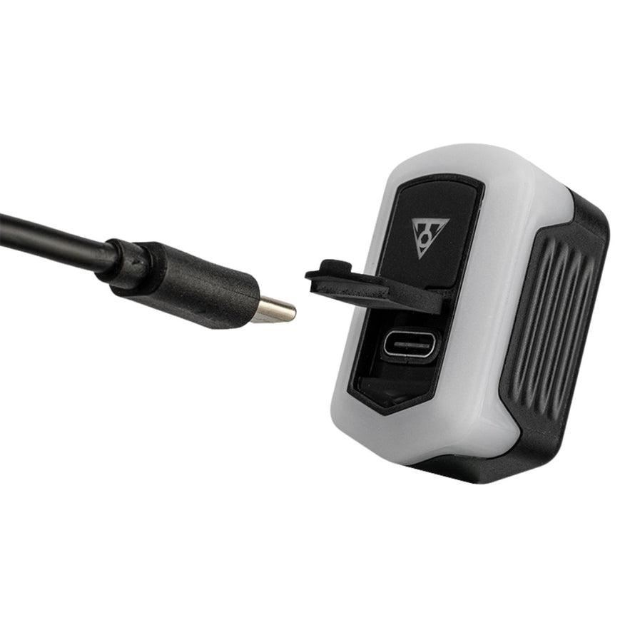 Lampe LED Topeak WhiteLite Clip-On blanche rechargeable pour vélo, compacte et efficace pour visibilité et sécurité