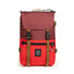 Sac a dos velo Topo Designs Rover Pack Classic 20L rouge bordeaux avec poignees et fermeture securisee