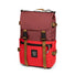 Sac a dos velo Topo Designs Rover Pack Classic 20L rouge avec fermeture a clip et poignees reglables
