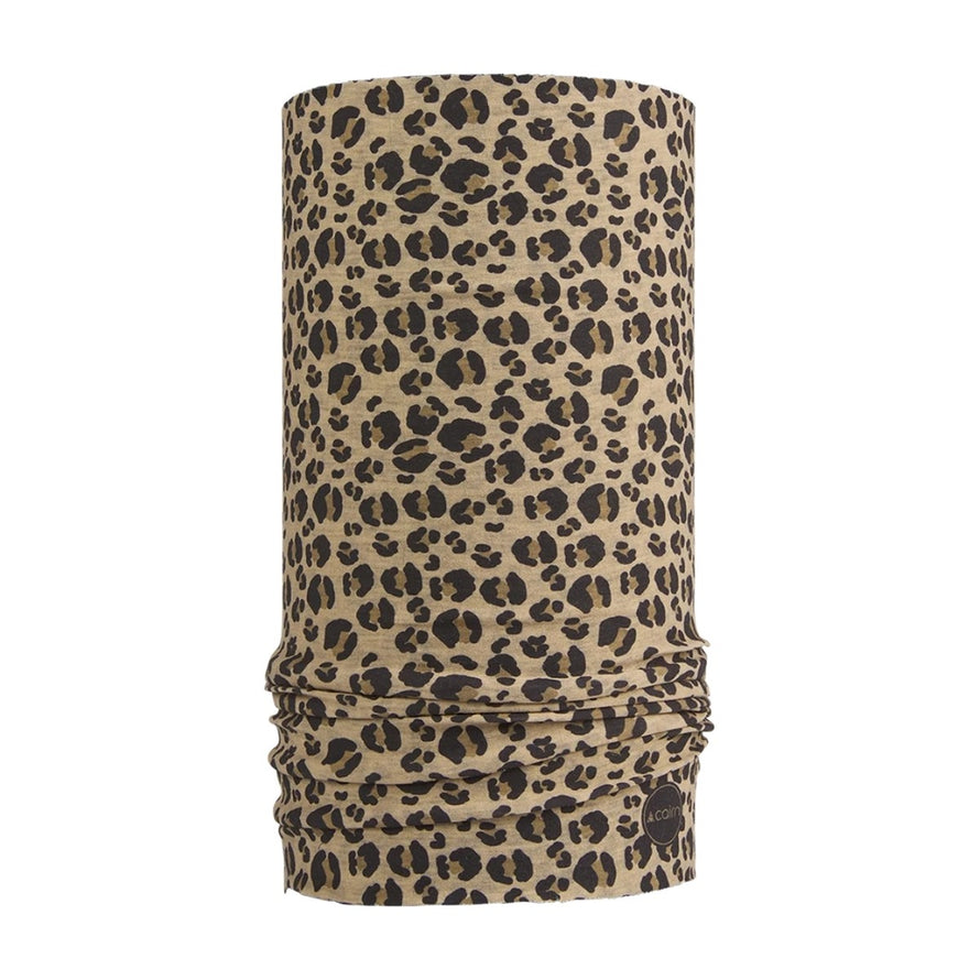 Tour de cou vélo Cairn Malawi Tube coupe-vent motif léopard, protection stylée contre le vent pour cyclistes