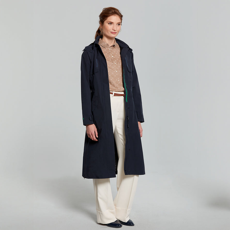 Basil Mosse Trenchcoat pluie vélo pour femmes bleu nuit élégant S à XL