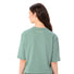 T-shirt Dames Vaude Redmont biologisch katoen groen achterkant met discreet logo, comfortabel en ecologisch voor fietsen