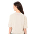 T-shirt Dames Vaude Redmont Heavyweight beige achterkant met roze logo, perfect voor fietsen en dagelijks comfort