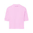 T-shirt Dames Vaude Redmont Heavyweight roze achterkant met discreet logo, ideaal voor fietsen en comfort