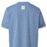 T-shirt femme Vaude Mineo Striped bleu rayé en coton bio, idéal pour cyclisme et confort au quotidien