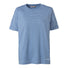 T-shirt femme Vaude Mineo Striped bleu rayé en coton, léger et respirant pour cyclisme et activités outdoor