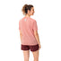 T-shirt femme Vaude Mineo Striped rose dos, coton écoresponsable, léger et confortable pour cyclisme et loisirs