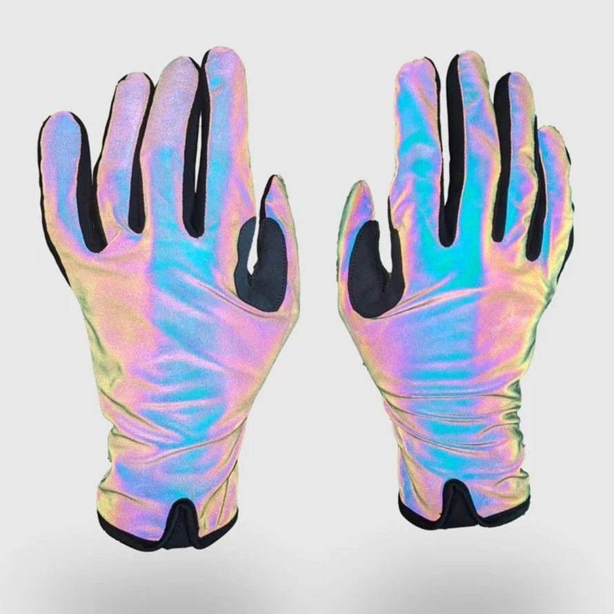 Gants mi-saison Urban Circus Rainbow avec effet reflecteur pour une meilleure visibilite en cyclisme urbain