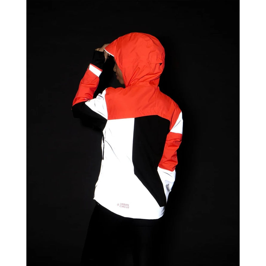 Veste de vélo réversible et réfléchissante Repop Urban Circus en rouge, noir et blanc pour une sécurité optimale en ville