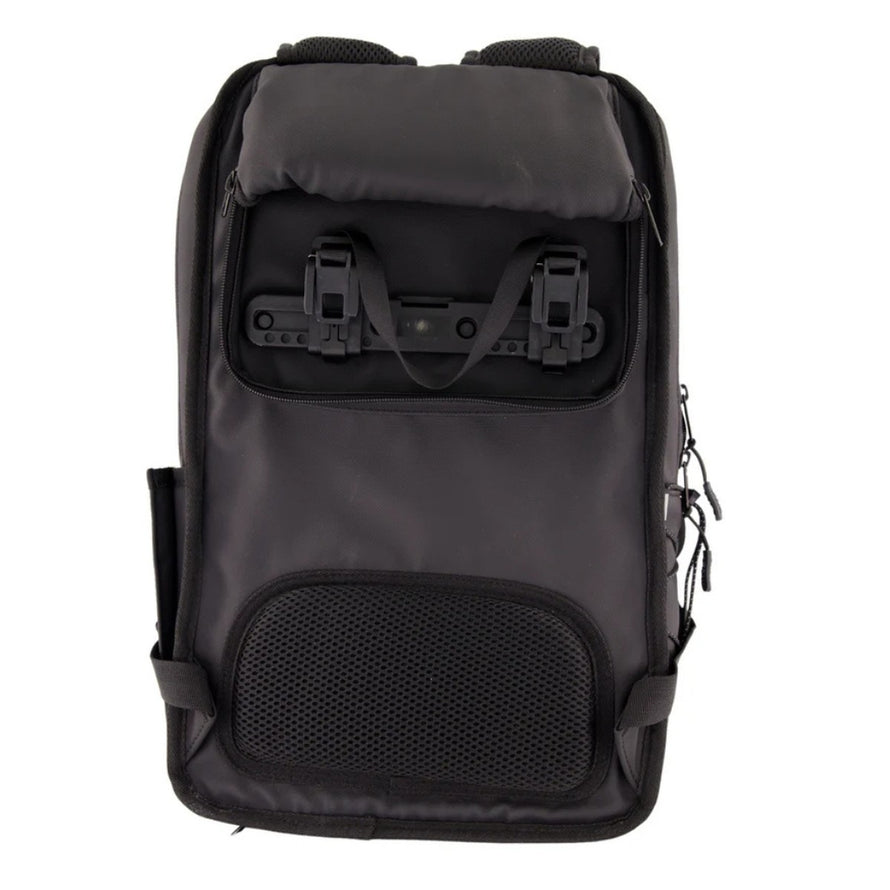 Sac à dos convertible Escaper Urban Circus noir avec fixation vélo robuste pour déplacements urbains sécurisés