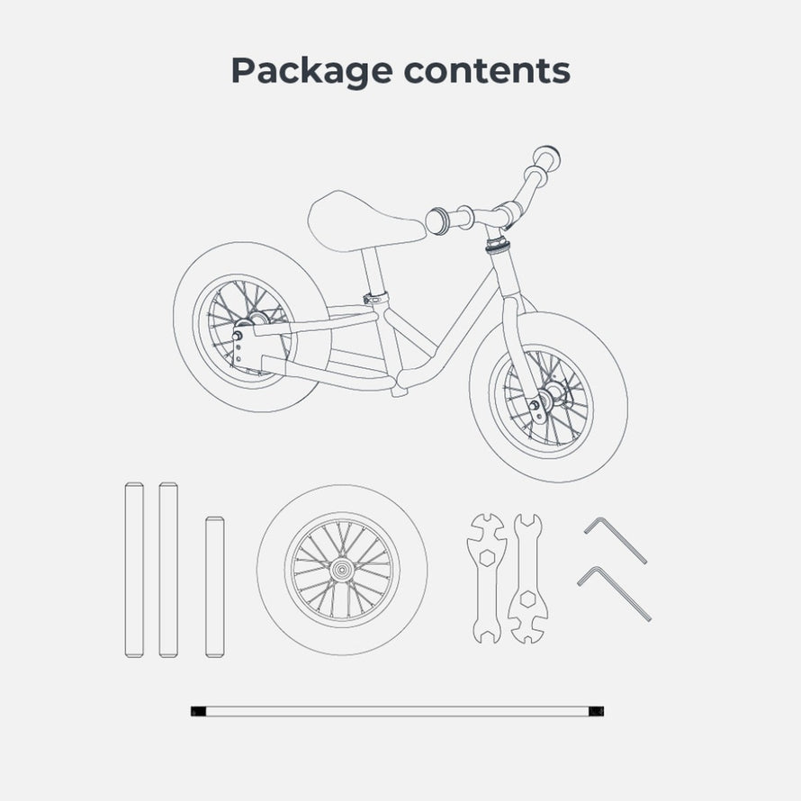 Kit complet de montage pour draisienne evolutive 2-en-1 Urban Iki convertible en tricycle enfant
