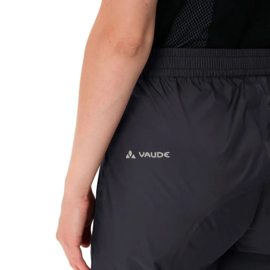 Pantalon de pluie pour cyclistes Vaude avec éléments réfléchissants et fessier renforcé