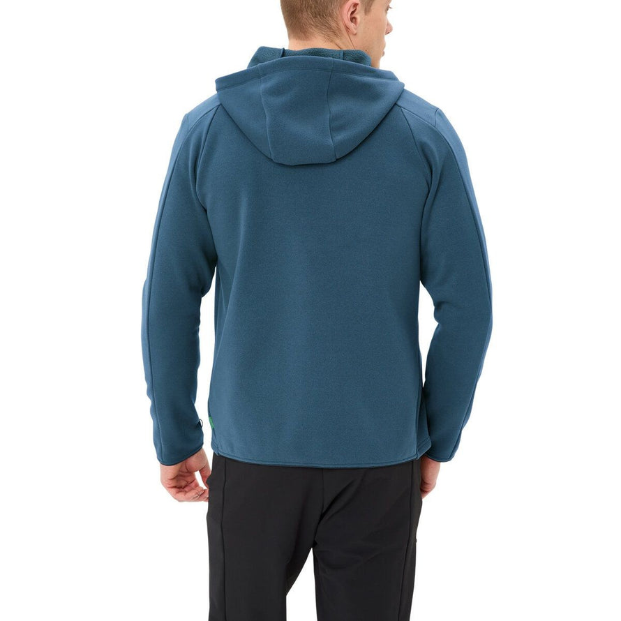 Polaire a capuche Vaude Idris Fleece homme en bleu, confortable et chaude pour velo et activites outdoor