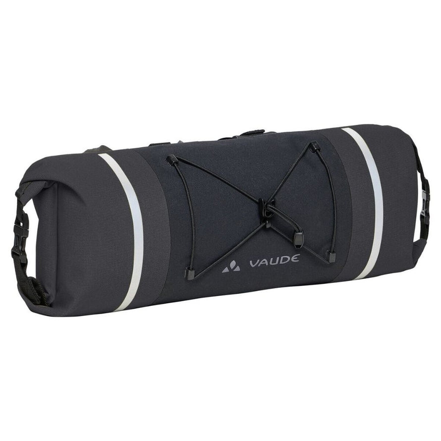 Sacoche de guidon Trailfront Compact Vaude noire, compacte et résistante pour cyclotourisme et bikepacking