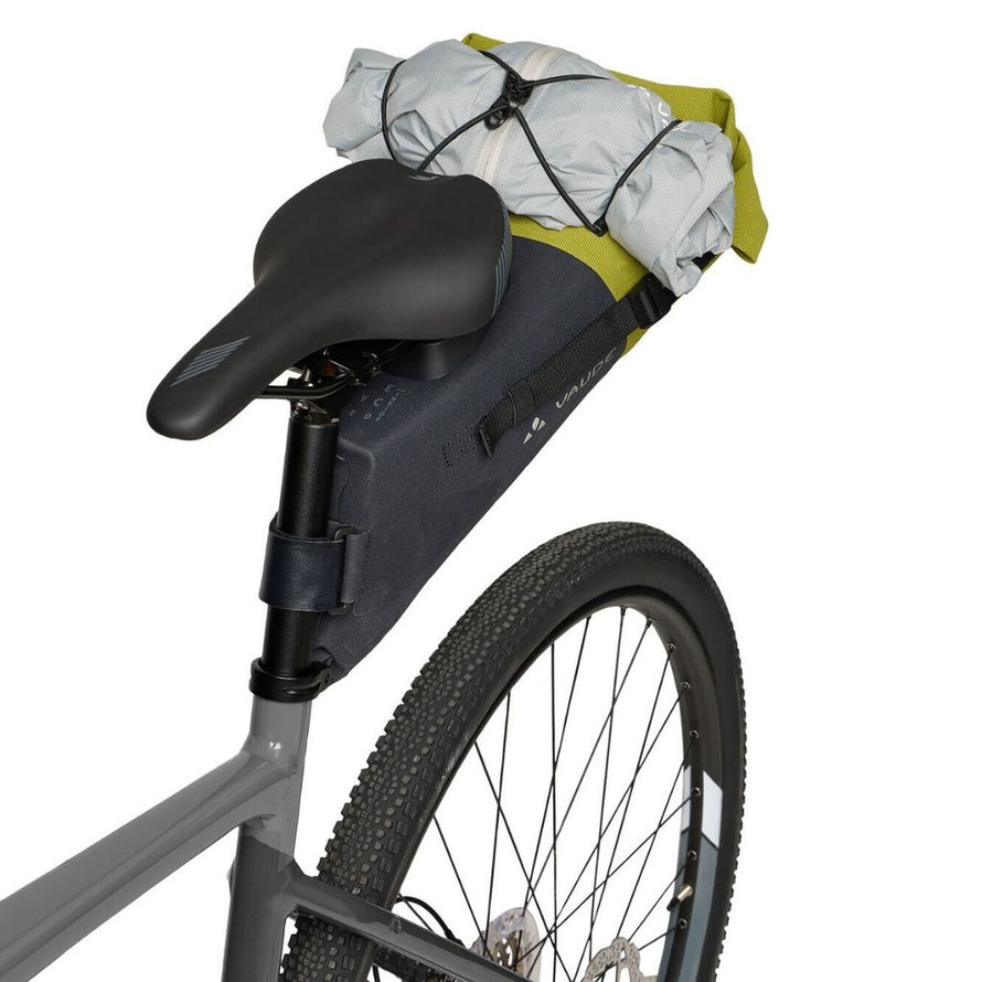 Sacoche de selle Trailsaddle Vaude noire et olive, légère et pratique pour vélo tout terrain