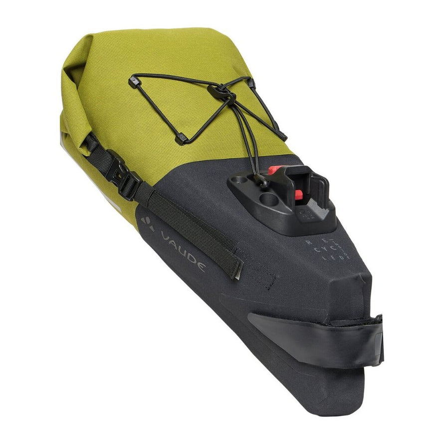 Sacoche de selle Trailsaddle Vaude vert jaune, étanche et pratique pour cyclisme et rangement sous la selle