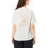 T-shirt Vaude Cyclist Casual Femme beige avec motif vélo et montagne stylisé au dos, confort et style décontracté