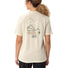 Dos du T-shirt Femme Vaude Cyclist Casual beige avec motif nature et vélo minimaliste, style décontracté et écologique