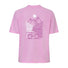 T-shirt Vaude Cyclist Casual Femme rose avec motif vélo et montagne stylisé au dos, confort et style moderne