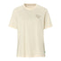 T-shirt Femme Vaude Cyclist Casual beige avec petit motif vélo et montagne, style épuré et écologique