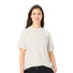 T-shirt Vaude Cyclist Casual Femme beige avec petit logo montagne sur poitrine, style simple et confortable