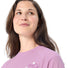 T-shirt Femme Vaude Cyclist Casual rose avec motif vélo et logo montagne, style sportif et féminin