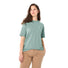 T-shirt Femme Vaude Cyclist Casual vert menthe avec logo montagne discret sur poitrine, style confortable et moderne