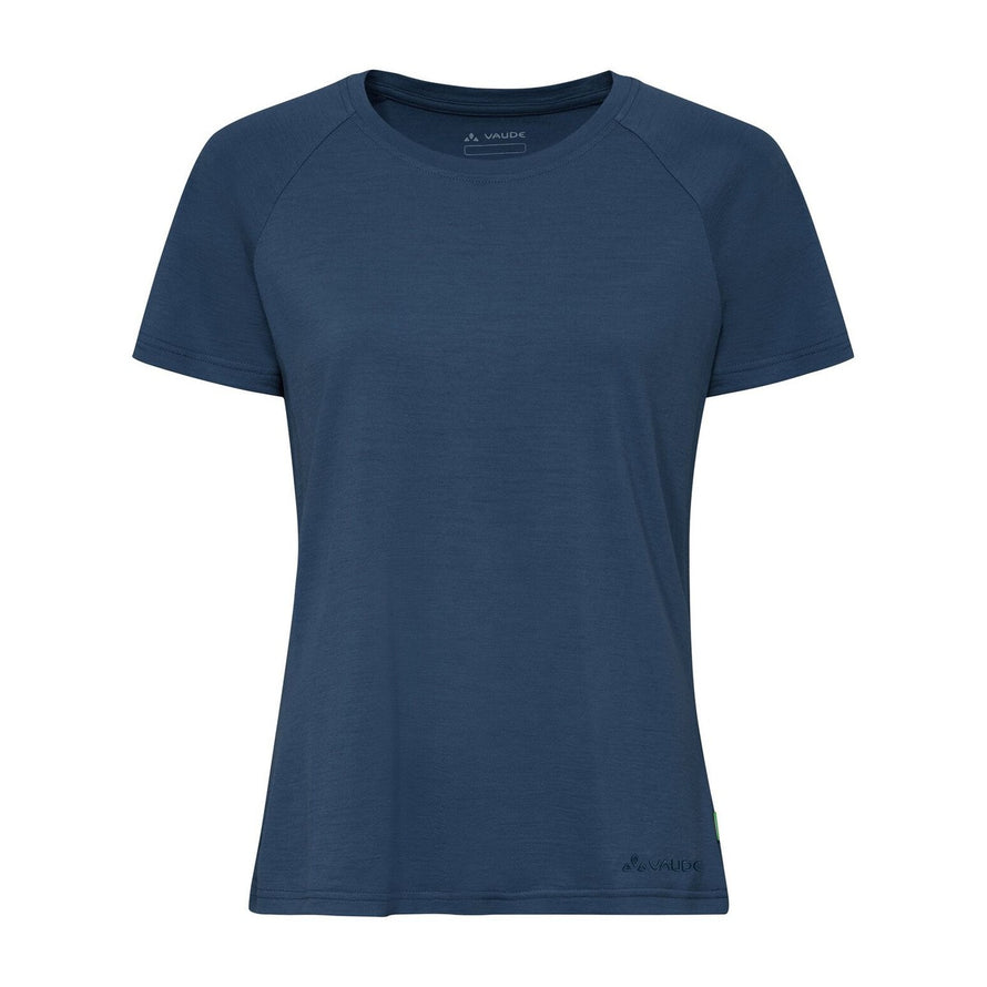 Essentiële wollen T-shirt voor dames van Vaude, comfortabel en ademend voor het fietsen