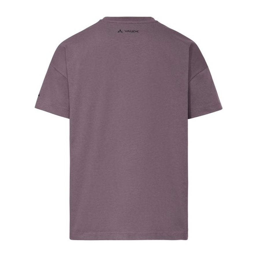 Dos du t-shirt Vaude Coton Bio Homme Redmont mauve, confortable et écologique pour cyclistes