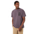 T-shirt Vaude Coton Bio Homme Redmont mauve avec motif graphique nature, style et confort pour cyclistes