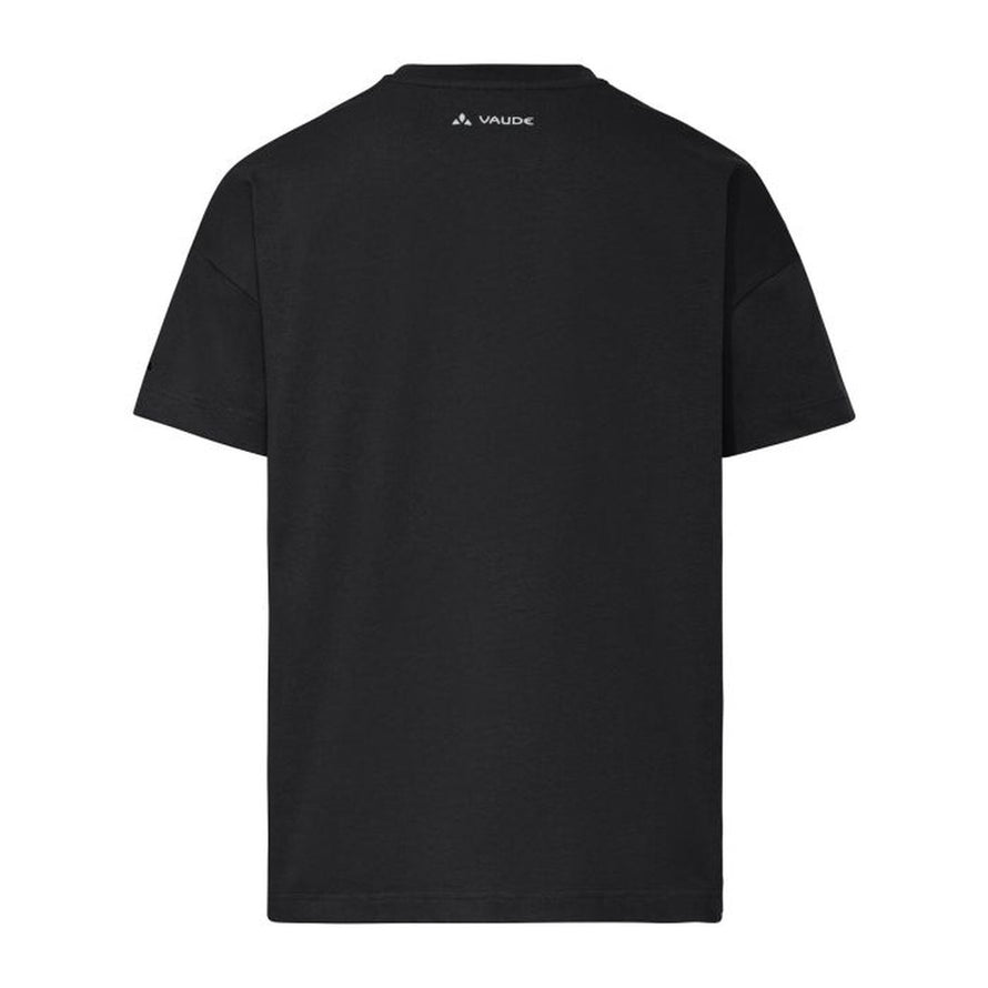 Dos du t-shirt Vaude Coton Bio Homme Redmont noir, simple et confortable pour cyclistes