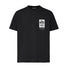 T-shirt Vaude Men Redmont Heavyweight noir avec design graphique moderne, confortable pour cyclistes urbains