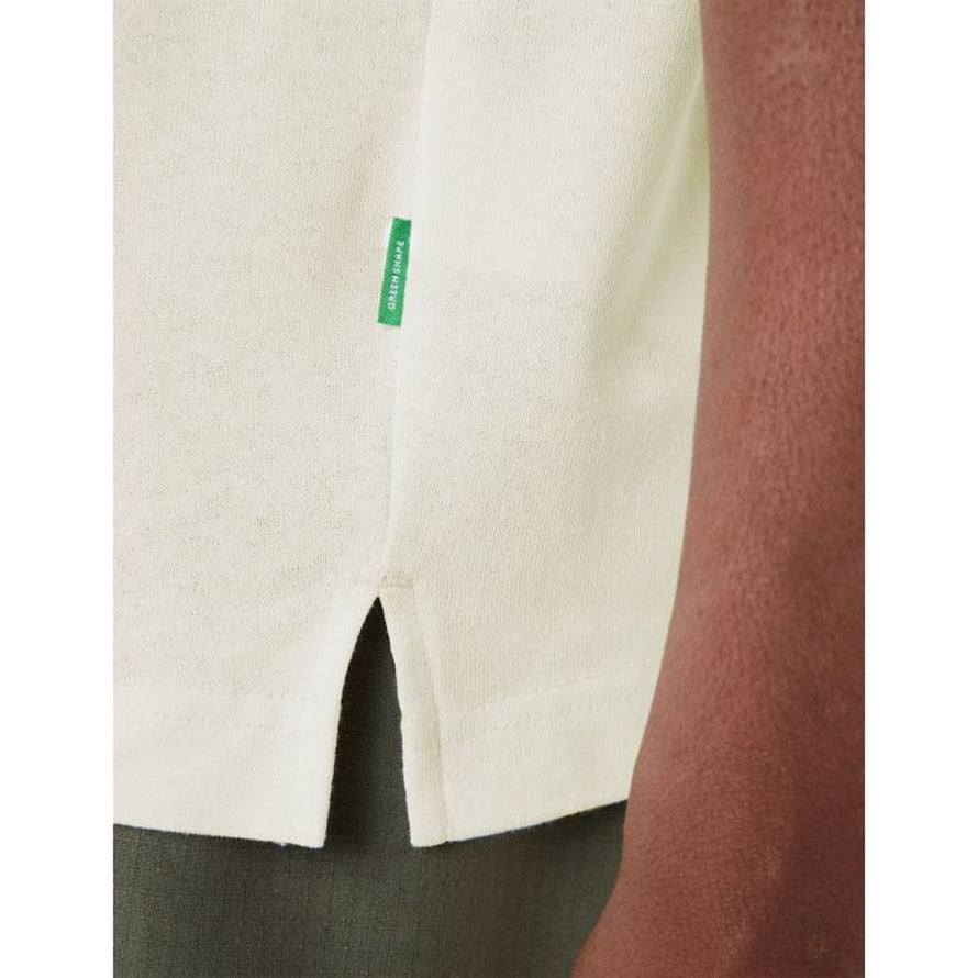 Détail bas du T-shirt Vaude Men Redmont Heavyweight couleur crème, qualité et confort pour cyclistes
