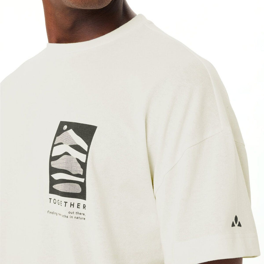 T-shirt Vaude Men Redmont Heavyweight crème avec motif nature, confort et style pour cyclistes modernes