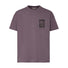 T-shirt Vaude Men Redmont Heavyweight mauve avec motif nature stylisé, confortable et durable pour cyclistes