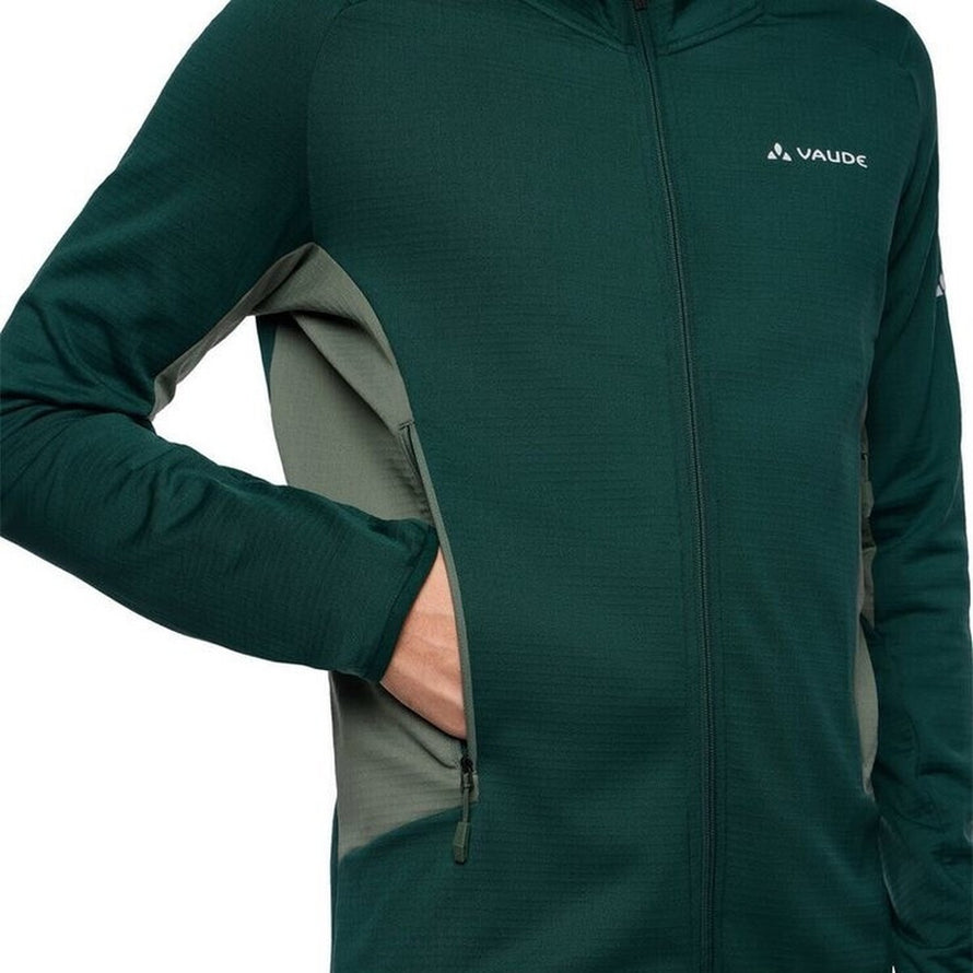 Veste polaire homme Vaude Monviso Fleece FZ Jacket II vert fonce avec zip complet et poches zippées confortables