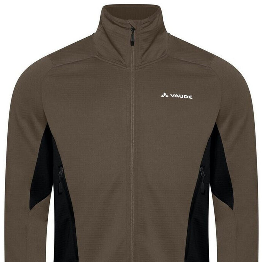 Veste polaire homme Vaude Monviso FZ II kaki fonce avec zip integral et poches zippées pour sport outdoor