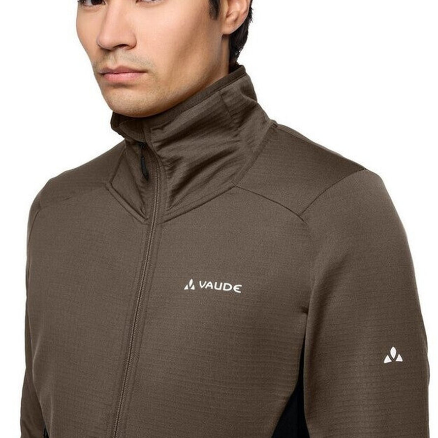 Veste polaire homme Vaude Monviso FZ II taupe avec zip intégral, idéale pour confort et chaleur outdoor