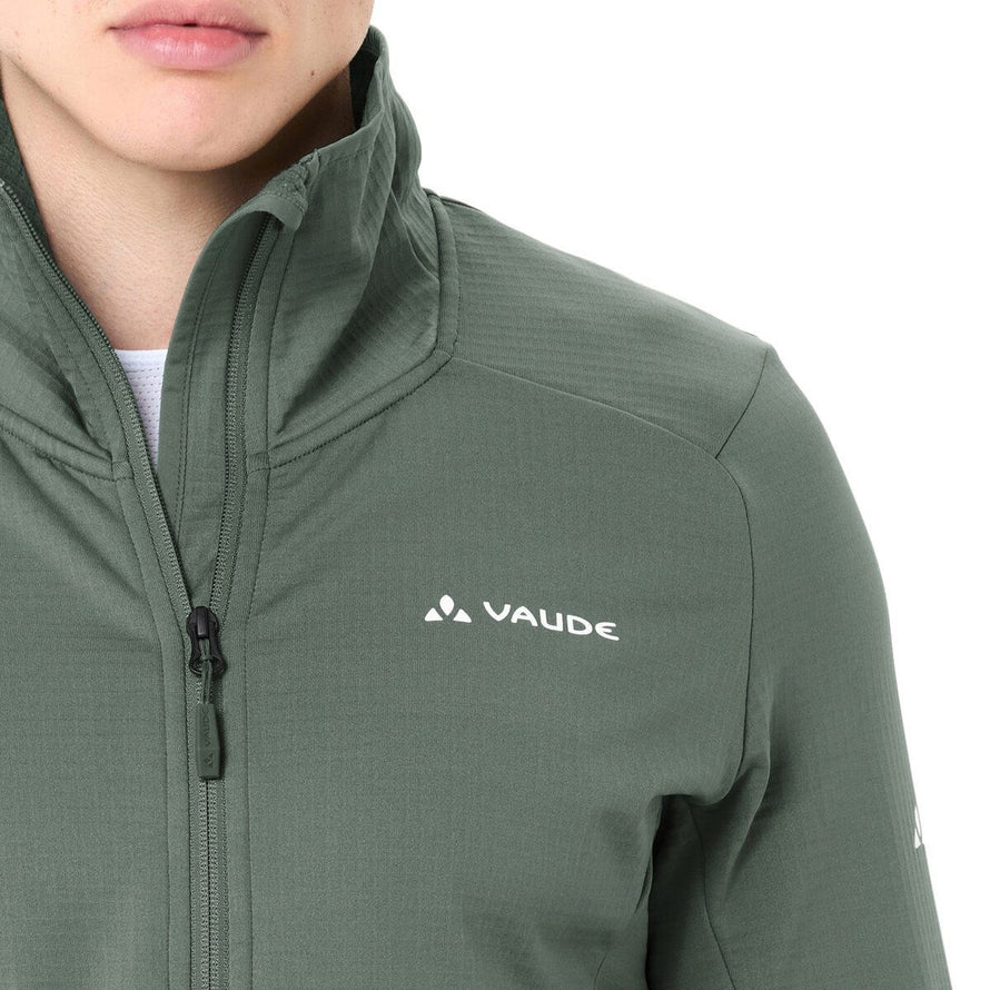 Veste polaire homme Vaude Monviso FZ II verte avec zip central et logo Vaude pour activités outdoor